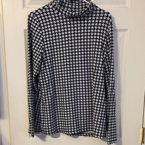 Women's Black and White Houndstooth Top